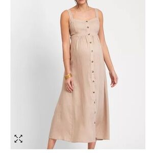 Linen Blend Maternity Dress Seraphine